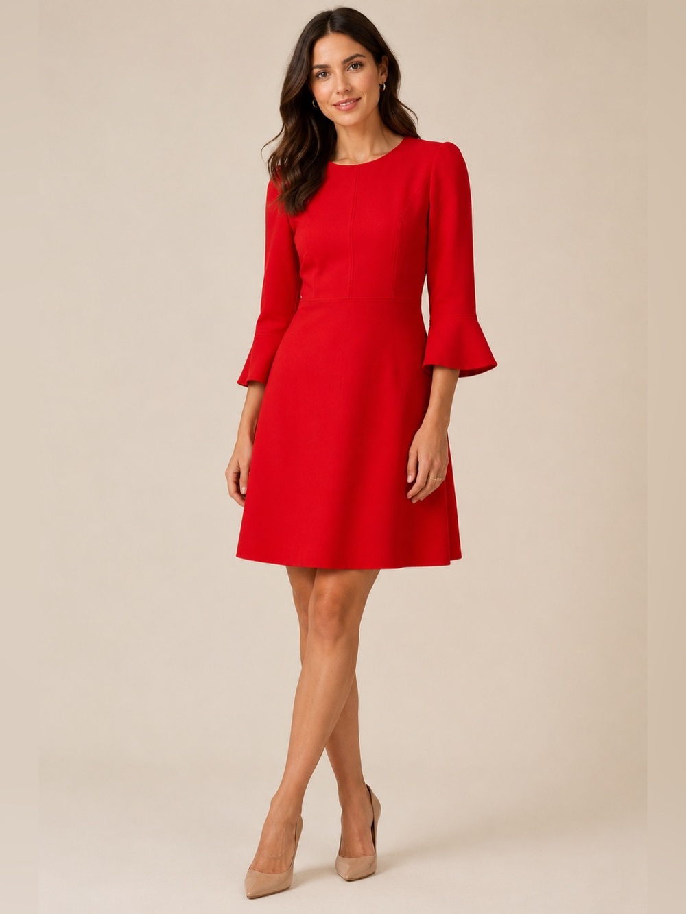 J.Crew Red Bell Sleeve Dress NWT Size 0 Petite